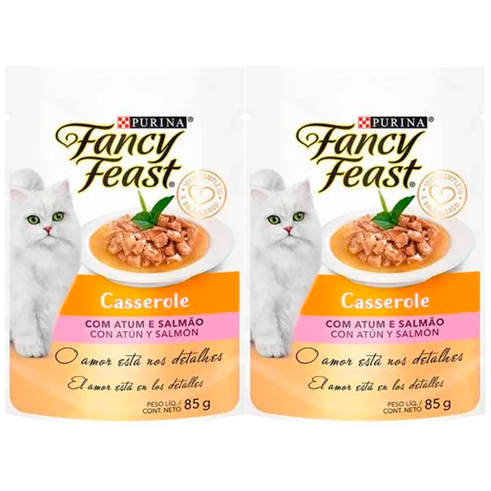 Pack Alimento para Gatos FANCY FEAST WET Casserole de Atún y Salmón 85g x 2un