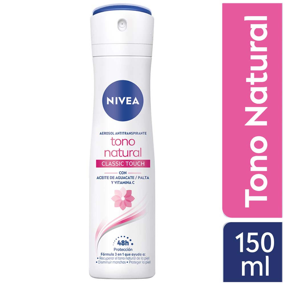 Desodorante para mujer Spray NIVEA Tono Natural Classic Touch - Frasco 150ml