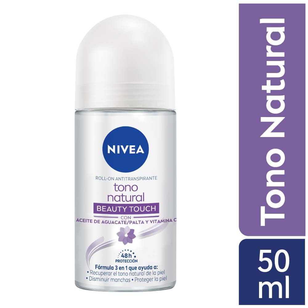 Desodorante para mujer Roll On NIVEA Tono Natural Beauty Touch - Frasco 50ml