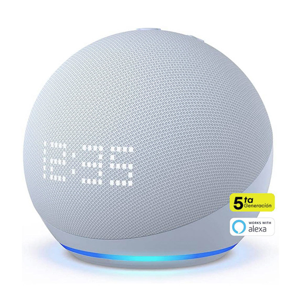 Parlante inteligente Echo Dot 5 Reloj Azul Amazon