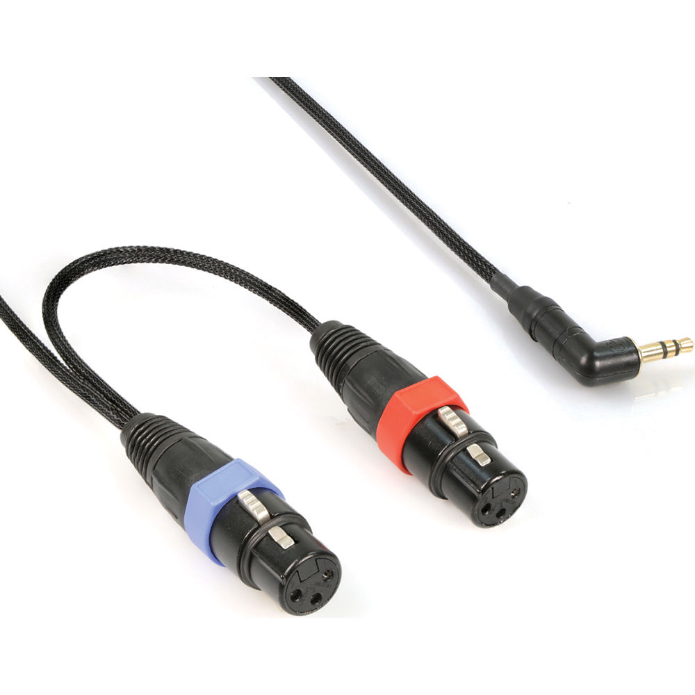 Cable de Desglose Estéreo No Balanceado Remote Audio 2 Xlr3F a Jack Trs de Ángulo Recto de 3.5Mm 1