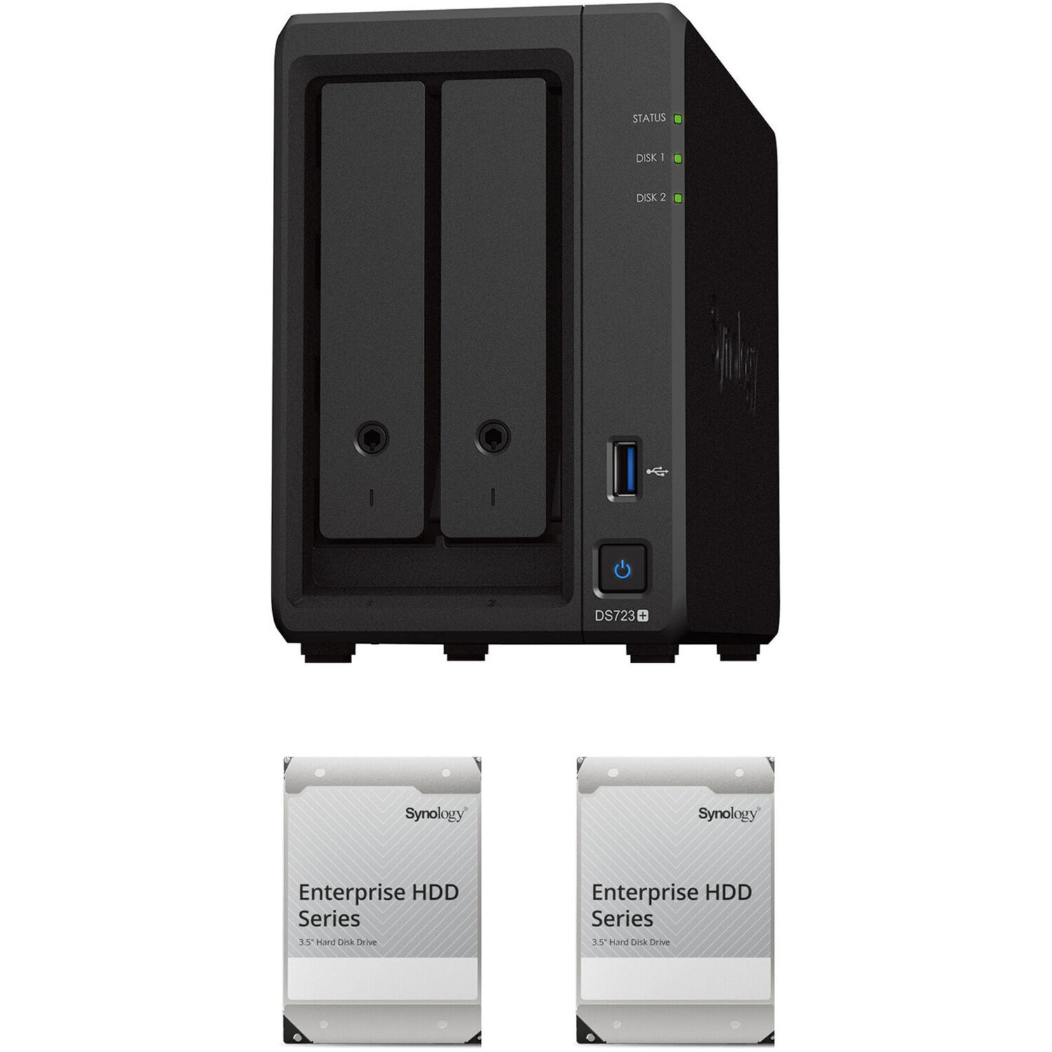 Kit de Carcasa Nas Synology Diskstation Ds723+ de 2 Bahías con Unidades Empresariales Synology