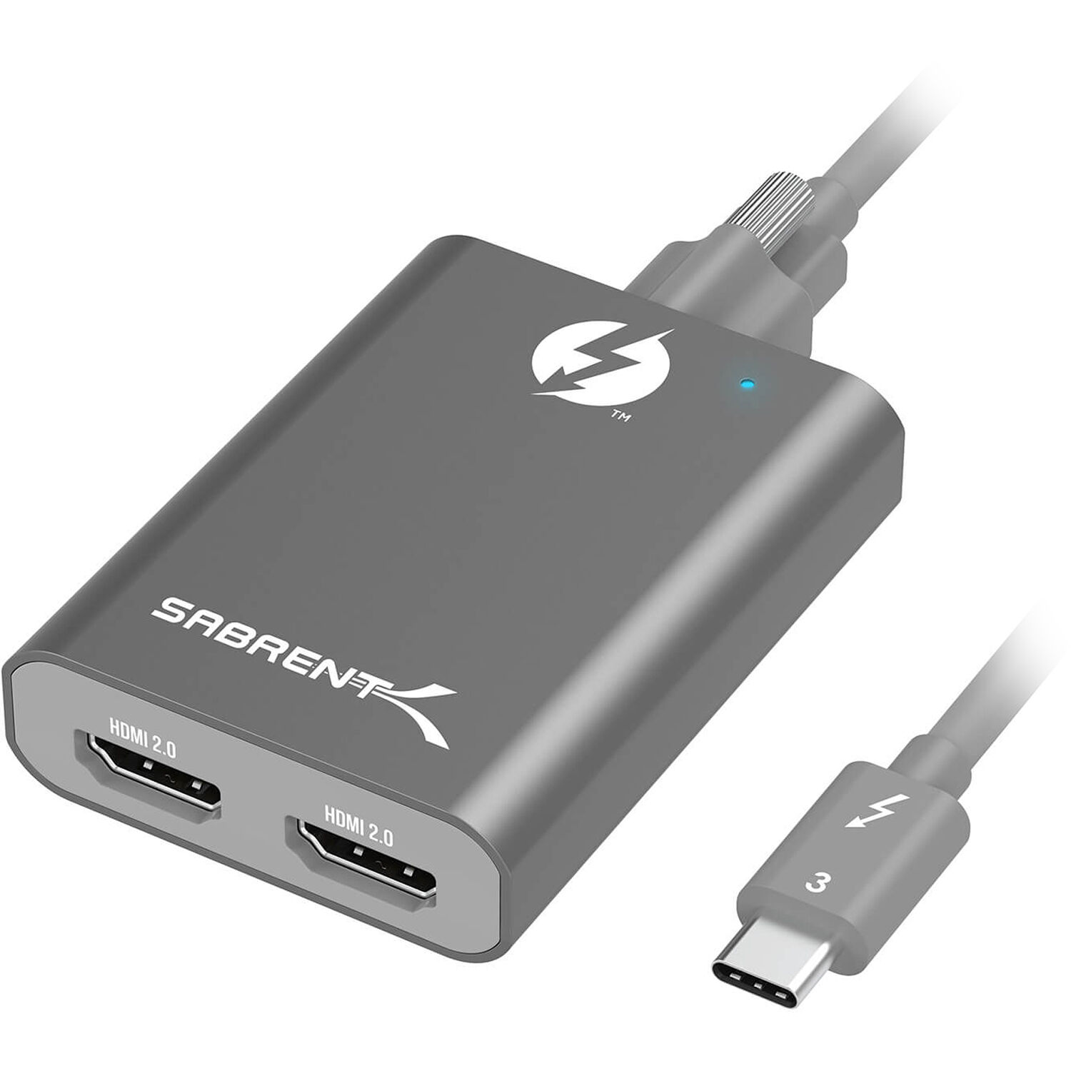 Adaptador de Pantalla Sabrent Thunderbolt 3 a Dual Hdmi 2.0