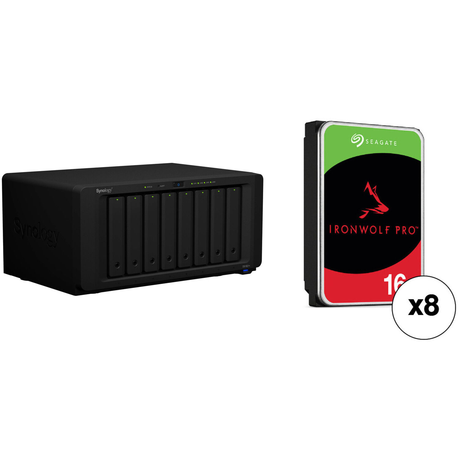 Kit de Carcasa Nas Synology Diskstation Ds1821+ de 8 Bahías con Unidades Seagate Nas de 16Tb 8 Unid
