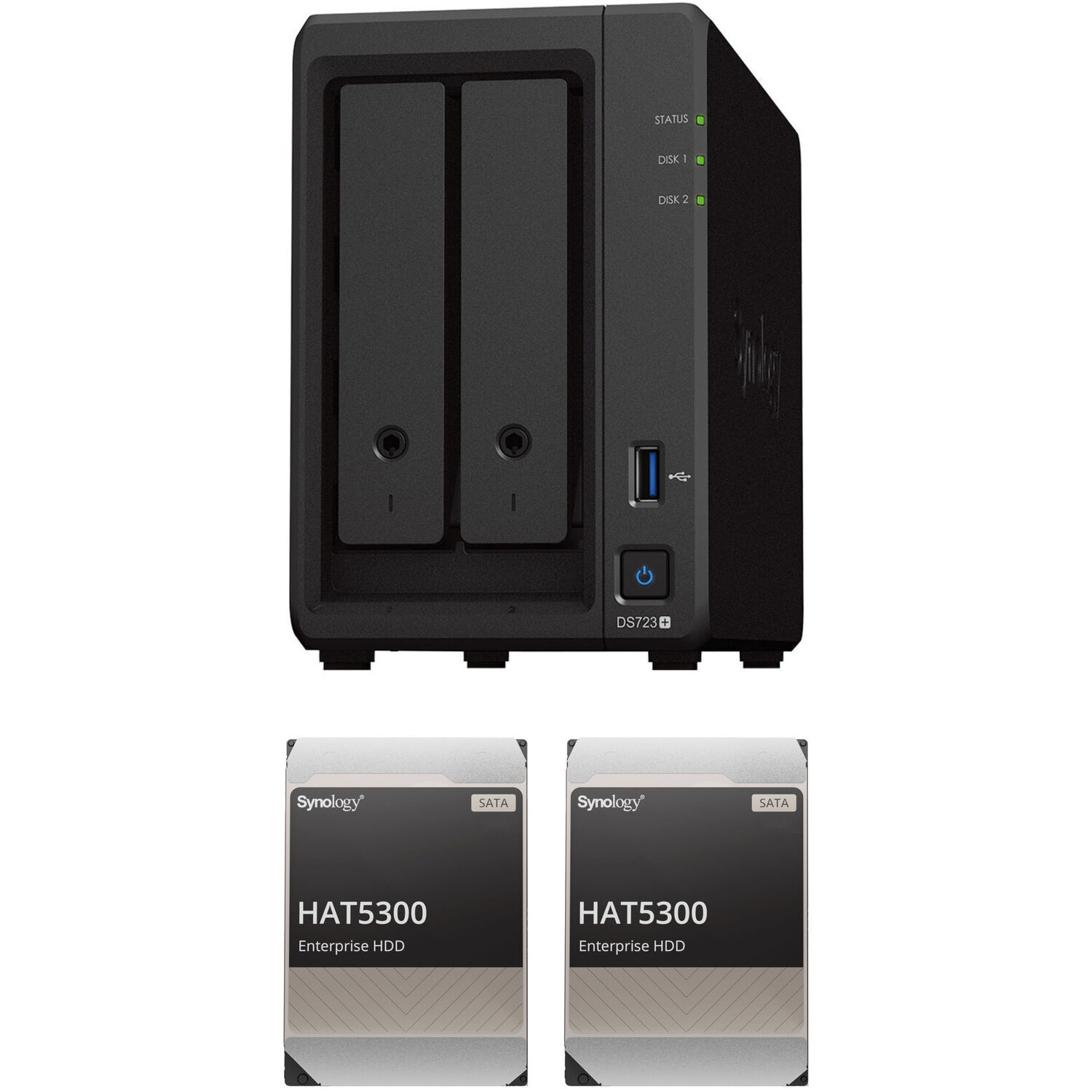 Kit de Carcasa Nas Synology Diskstation Ds723+ de 2 Bahías con Unidades Empresariales Synology de 24