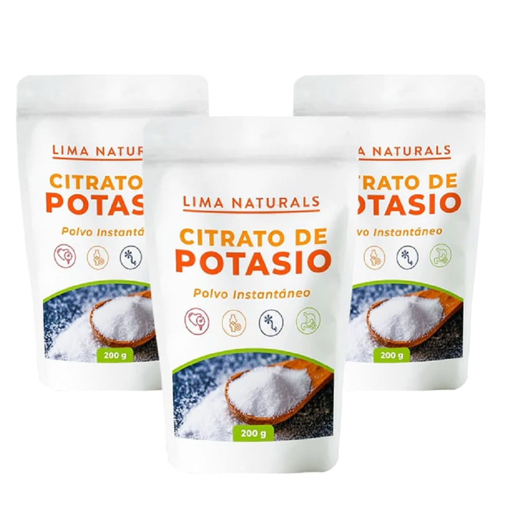 Citrato de Potasio Lima Naturals 200 g Pack x 3