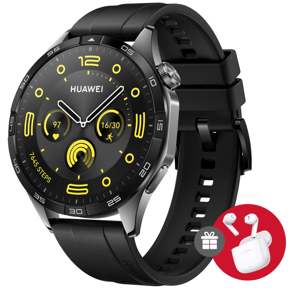 Smartwatch HUAWEI WATCH GT 4 Negro 46mm + FreeBuds SE 2 Blanco
