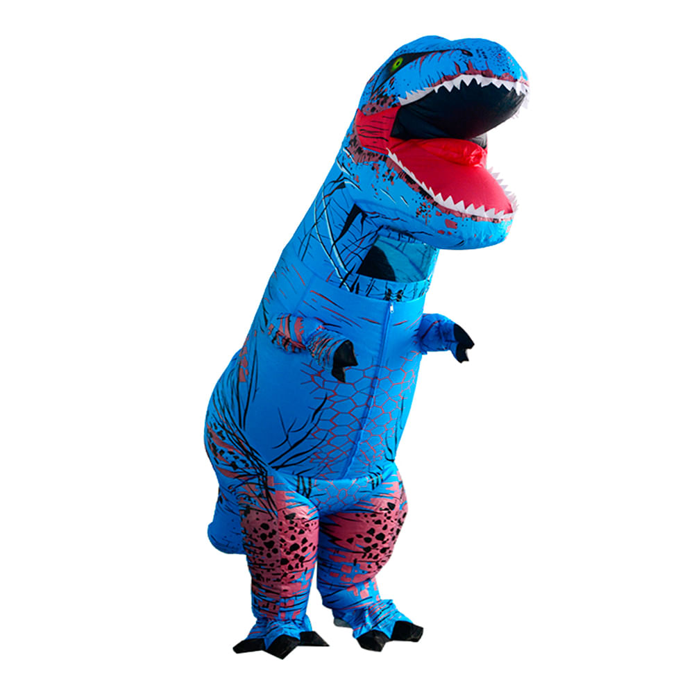 Disfraz Dinosaurio Rex Azul Inflable Adulto Halloween Cosplay