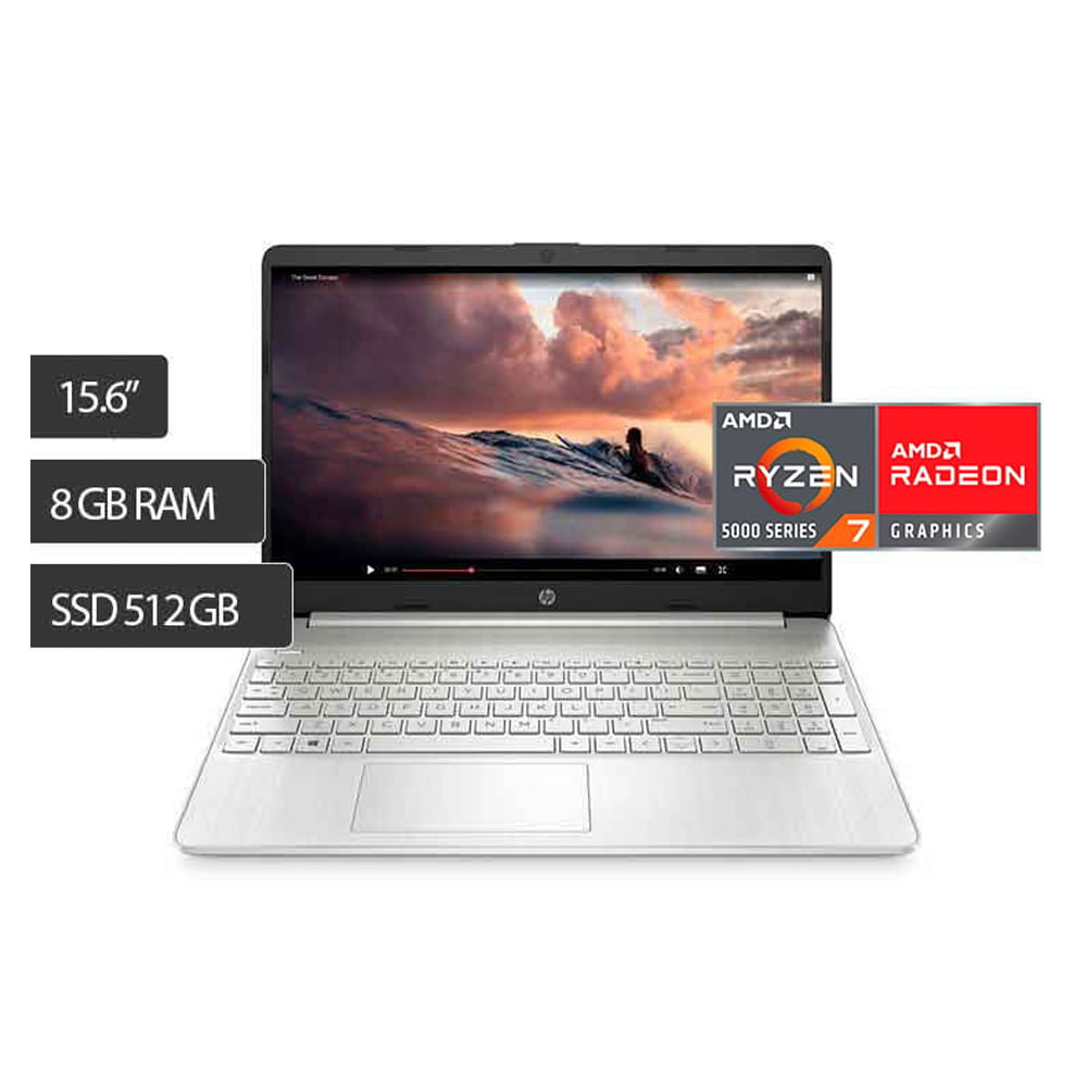 Laptop HP 15-EF2505LA 15.6" AMD Ryzen 7-5700U 8GB Ram 512GB SSD