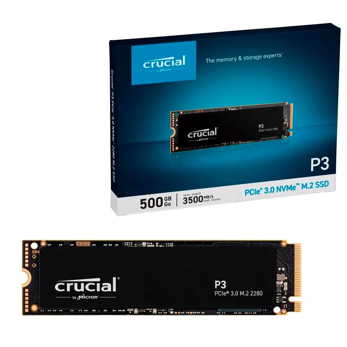 Disco Sólido SSD Crucial P3 500GB M2 2280 PCIe NVME 3.0 CT500P3SSD8