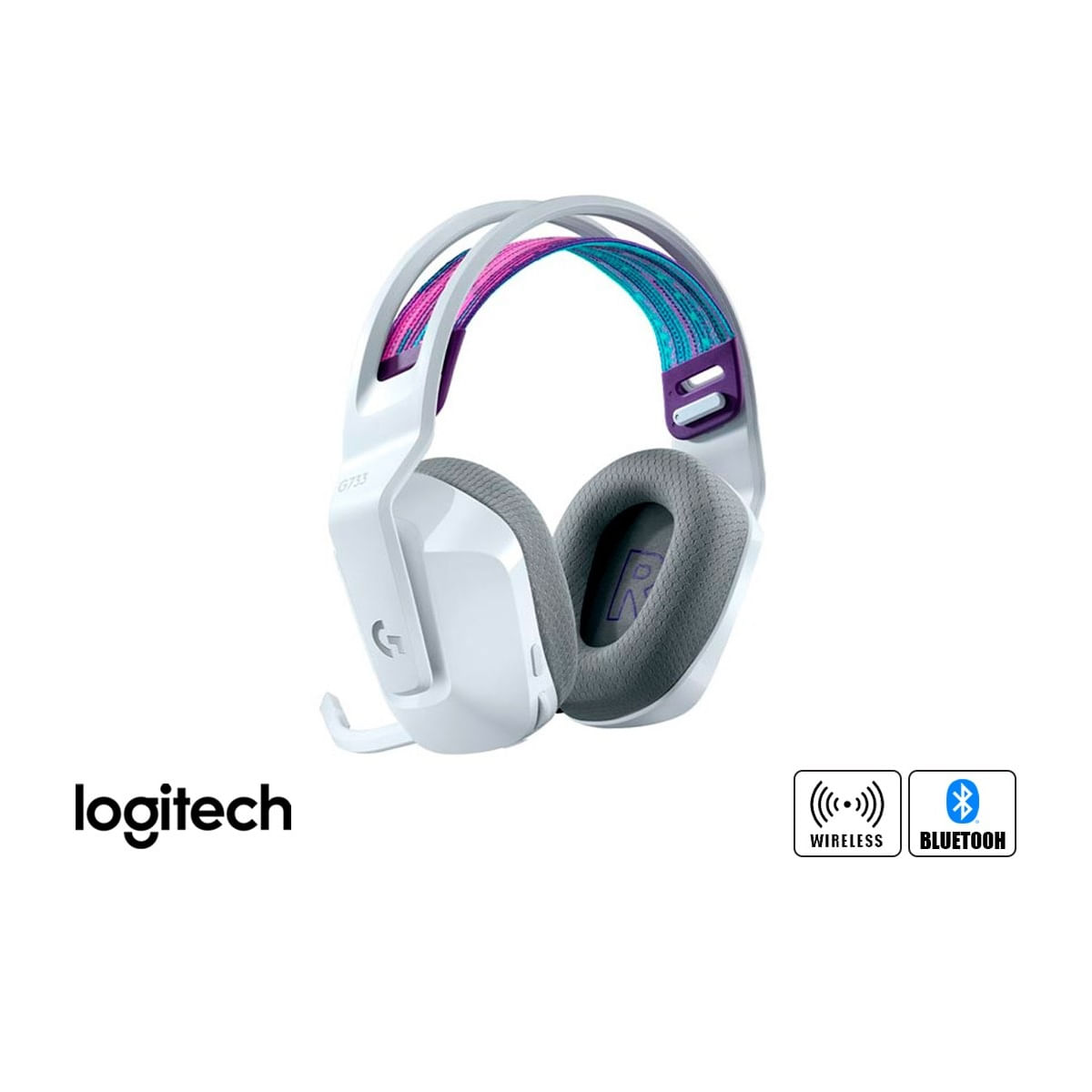 Audífonos Gamer Logitech G733 Wireless LightSpeed 7.1 surround Blanco 981-000882