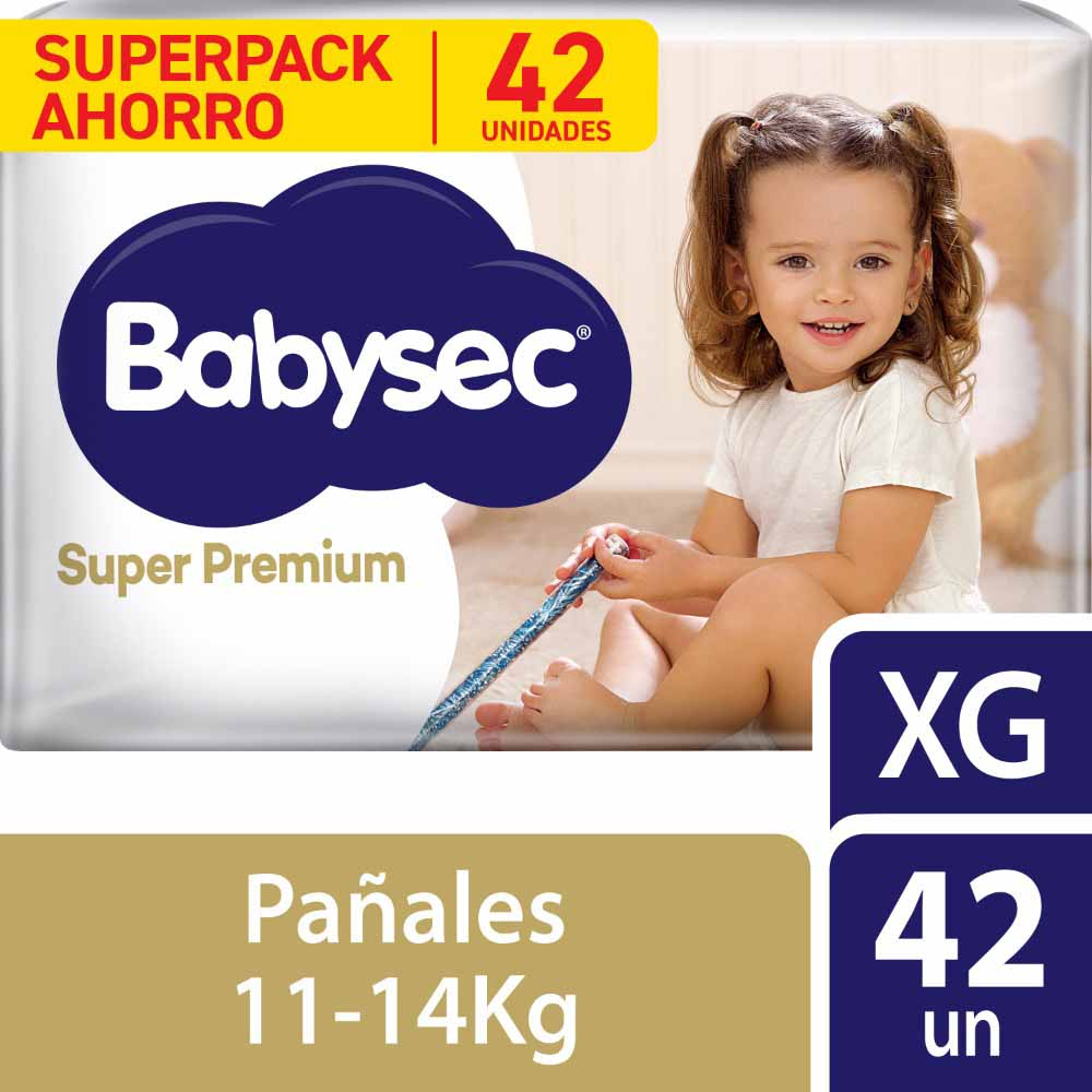 Pañales para Bebé BABYSEC Súper Premium XG Paquete 42un