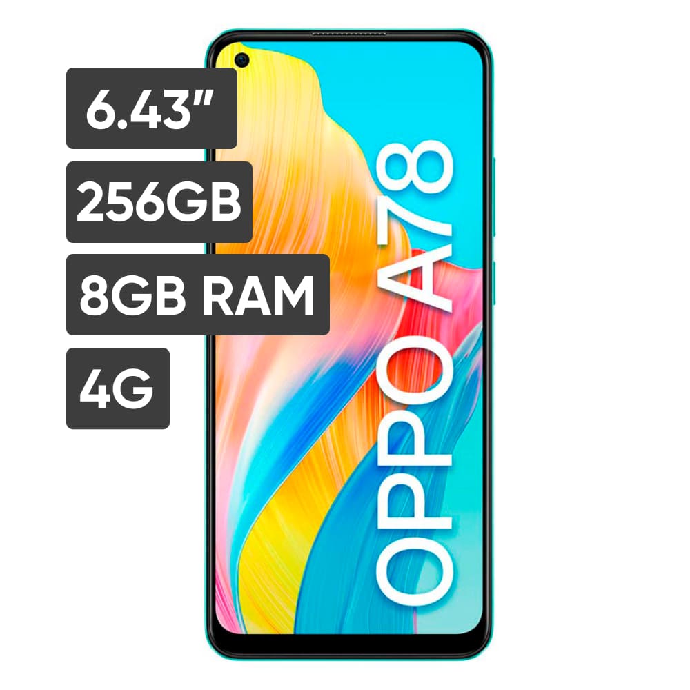 Smartphone OPPO A78 6.43" 8GB 256GB 50MP + 2MP Verde