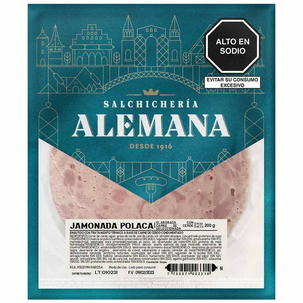 Jamonada Polaca SALCHICHERÍA ALEMANA Paquete 200g