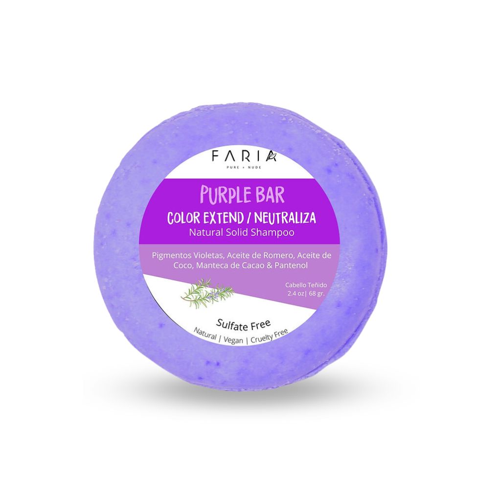 Shampoo Sólido Faria Naturals Purple Morado Matizador