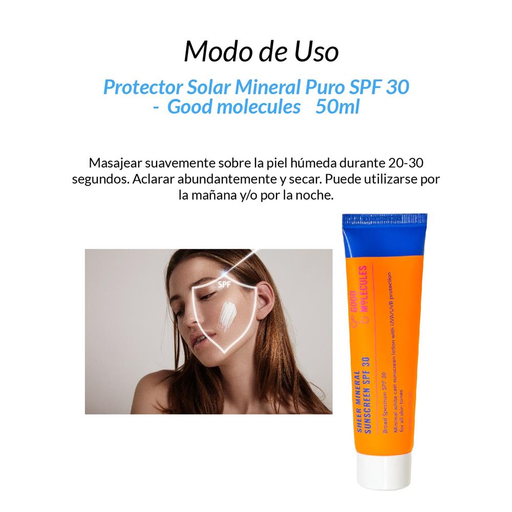 Protector Solar Mineral Puro SPF 30 Good Molecules 50ml 3 Unidades