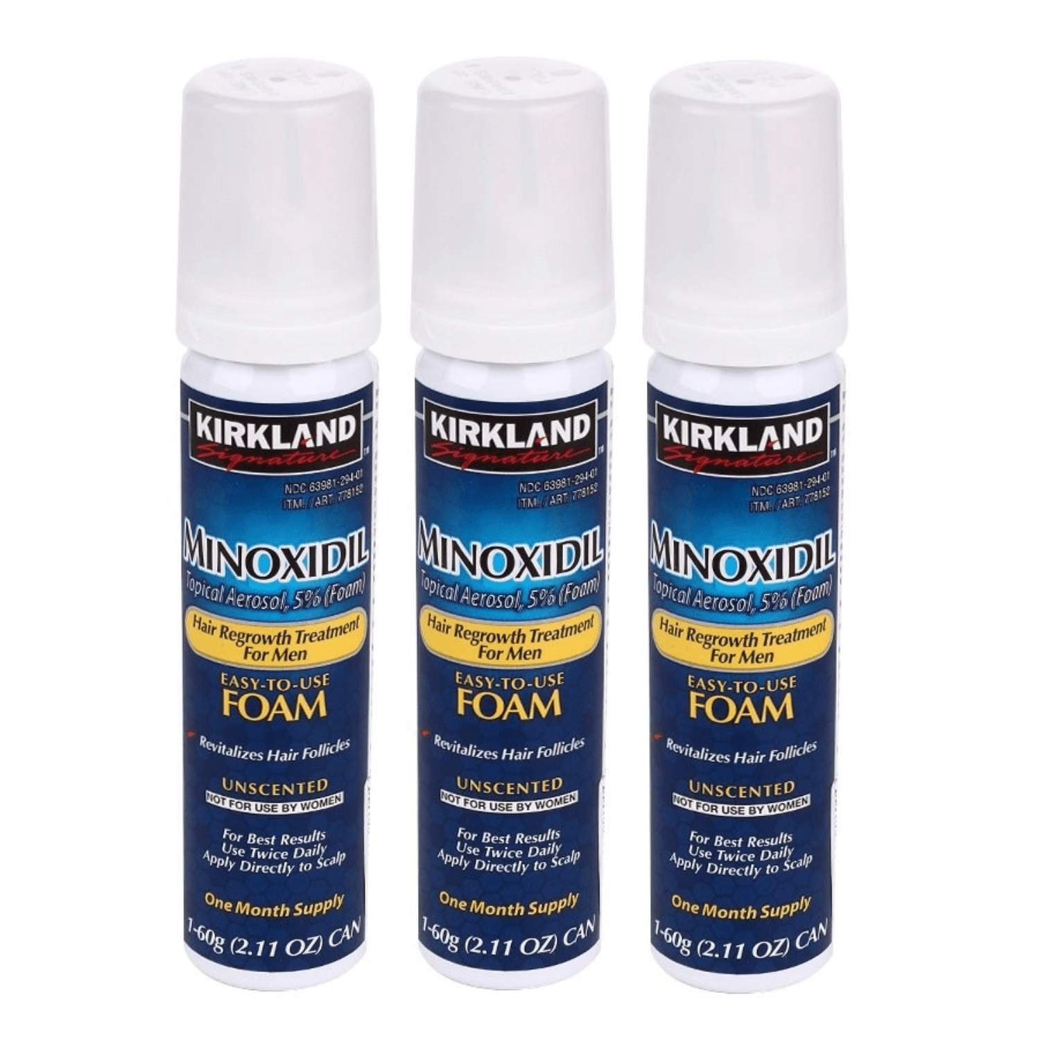 Minoxidil Espuma 5 Kirkland 3 Uds Regenerador Capilar