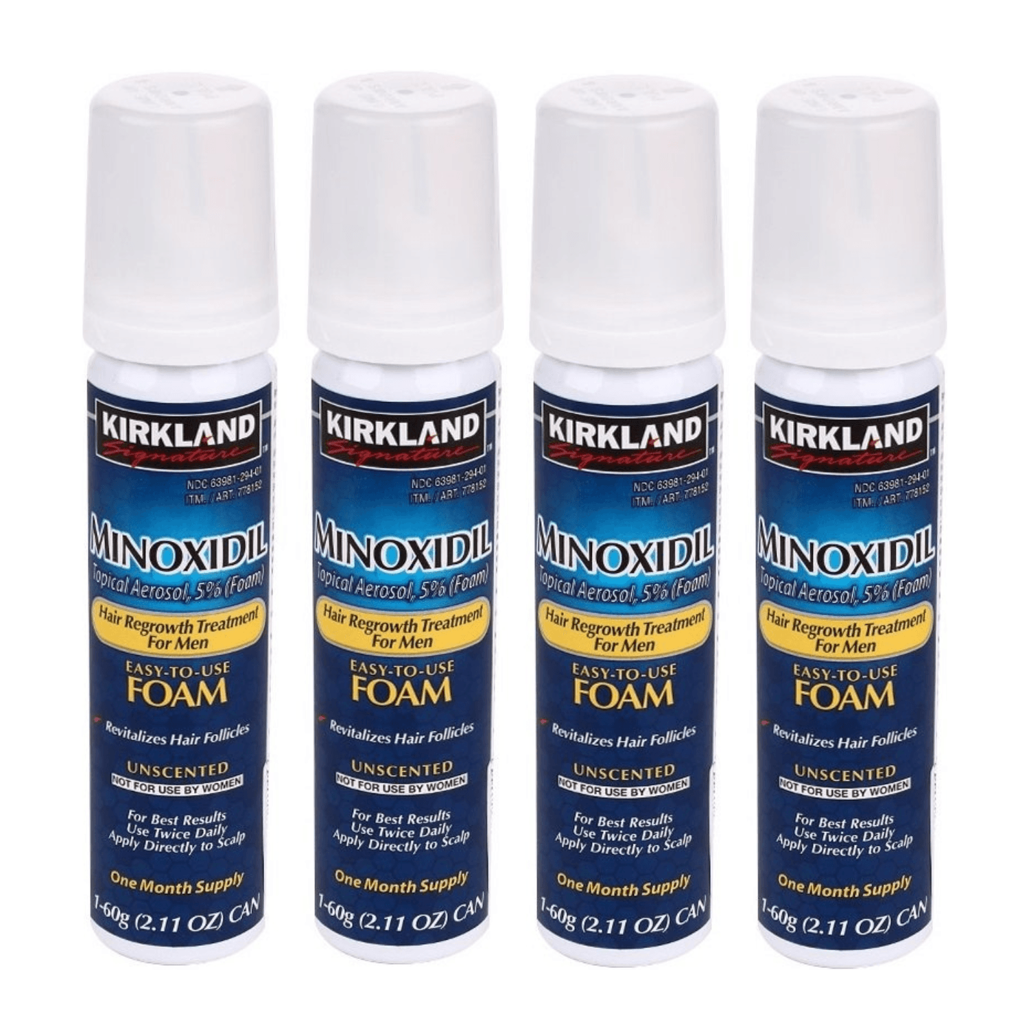 Minoxidil Espuma 5 Kirkland 4 Uds Regenerador Capilar