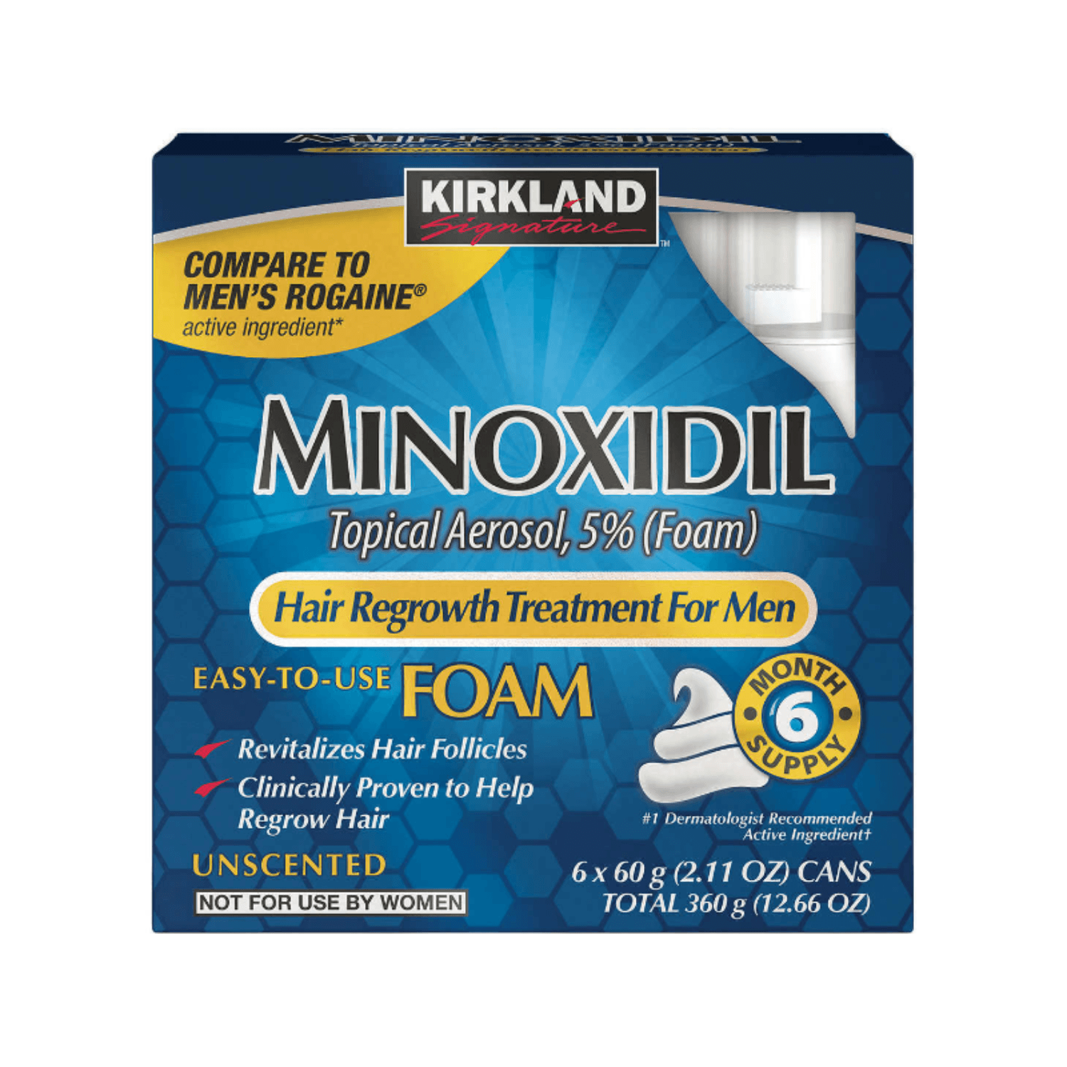 Minoxidil Espuma 5 Kirkland Caja 6 Uds Regenerador Capilar