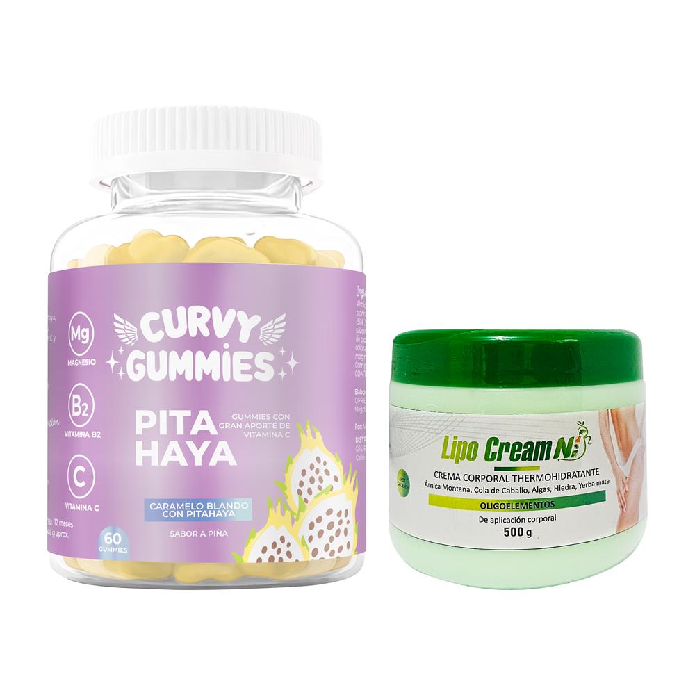 Suplemento Pita haya Gomitas + Crema Thermohidra Tapa Verde Lipo Cream Ni