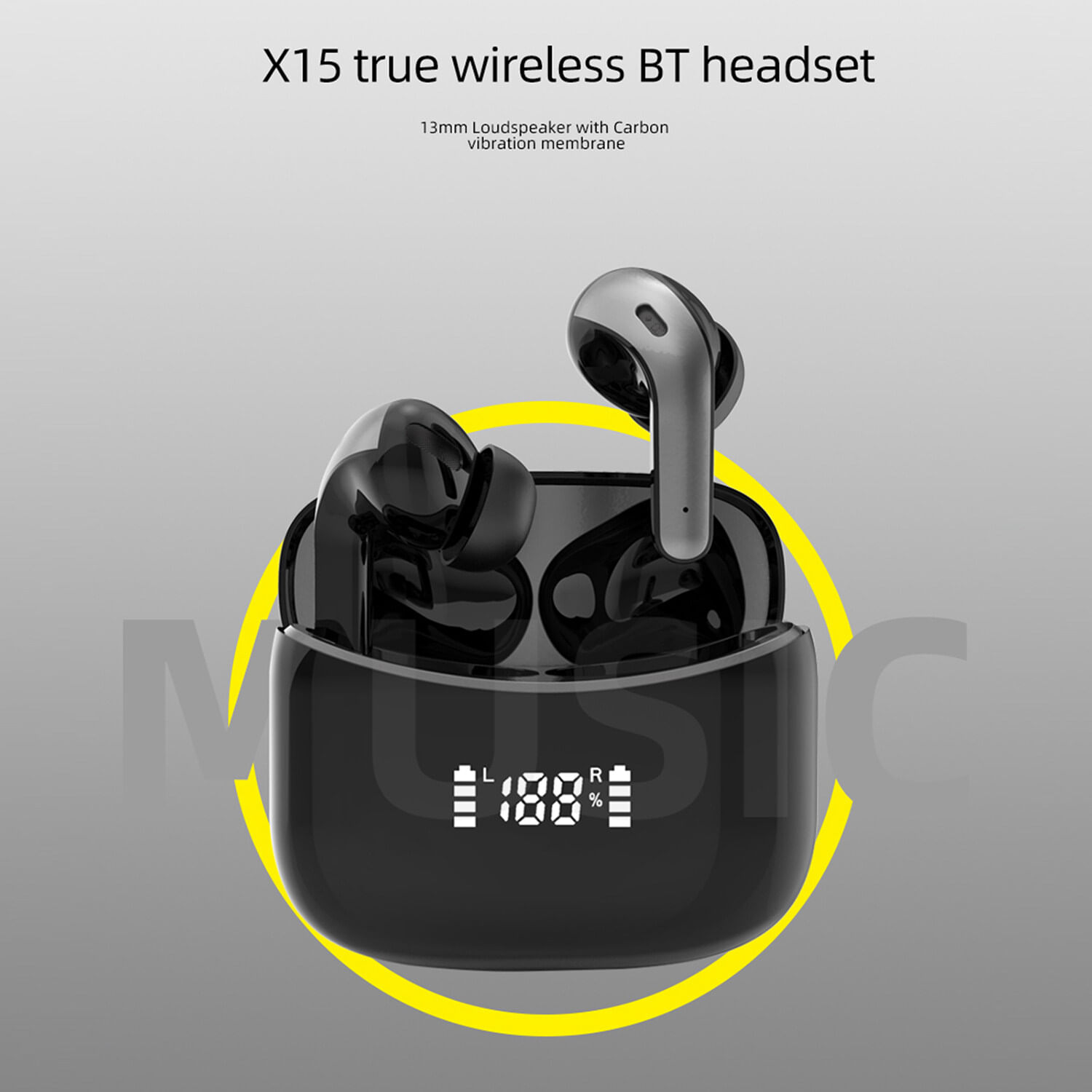 Auriculares Inalámbricos X15 Pantalla Digital Auriculares Bt Auriculares Deportivos