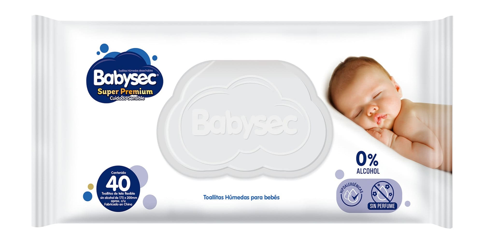 Toallitas Húmedas Super Premium BABYSEC Paquete 40un