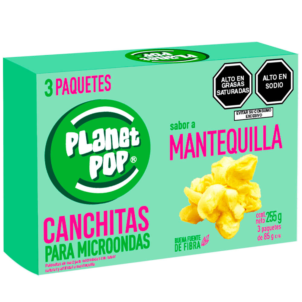 Maíz Pop Corn PLANET POP Mantequilla Paquete 3un