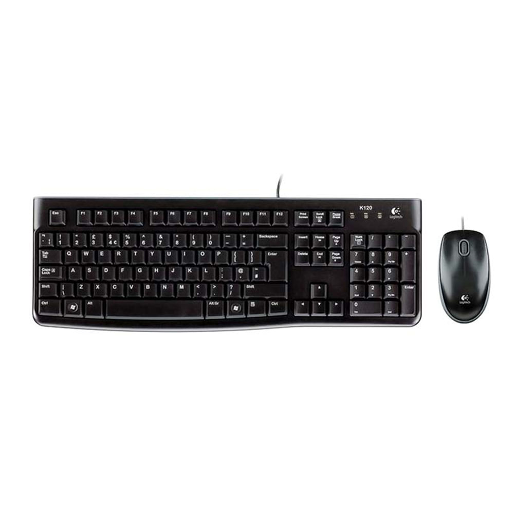 Combo Teclado + Mouse Logitech Desktop MK120 Negro