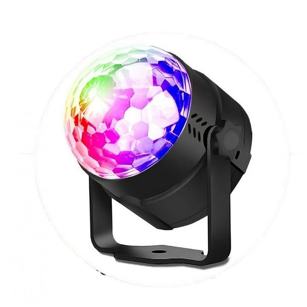 Mini Proyector Luces Ritmicas RGB Bola Psicodelica Discoteca