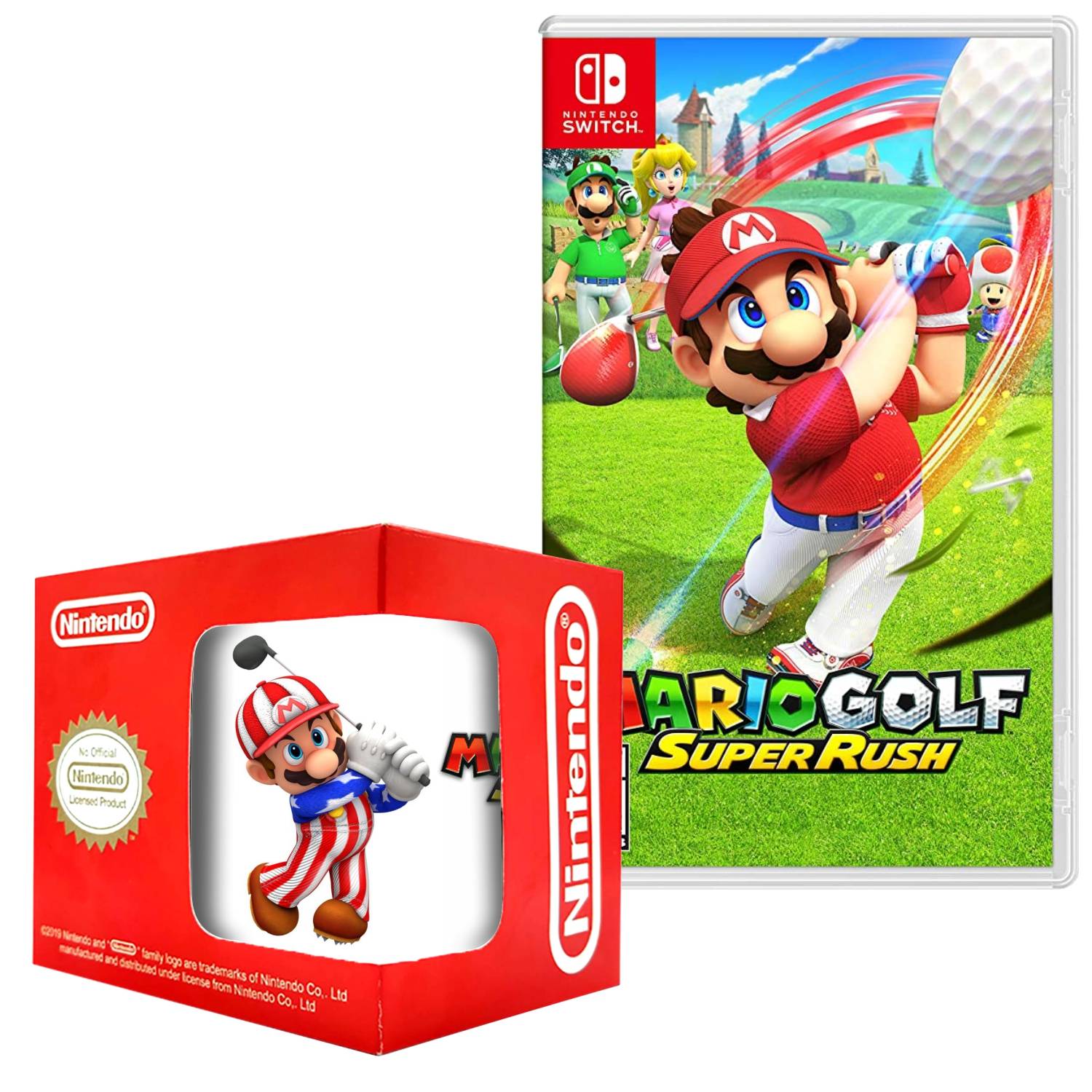 Mario Golf Super Rush y taza Nintendo Switch