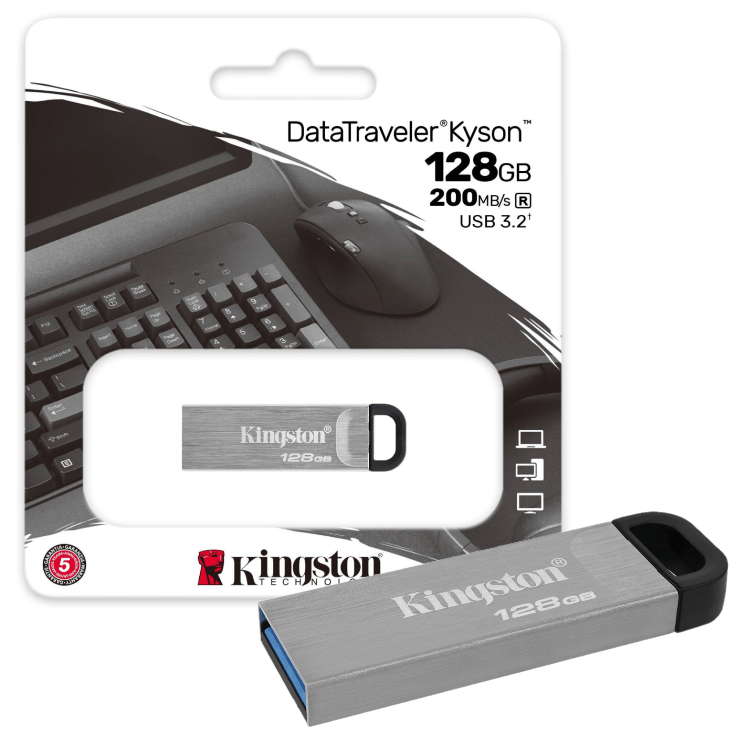 Memoria USB 128GB Kingston Kyson Metal