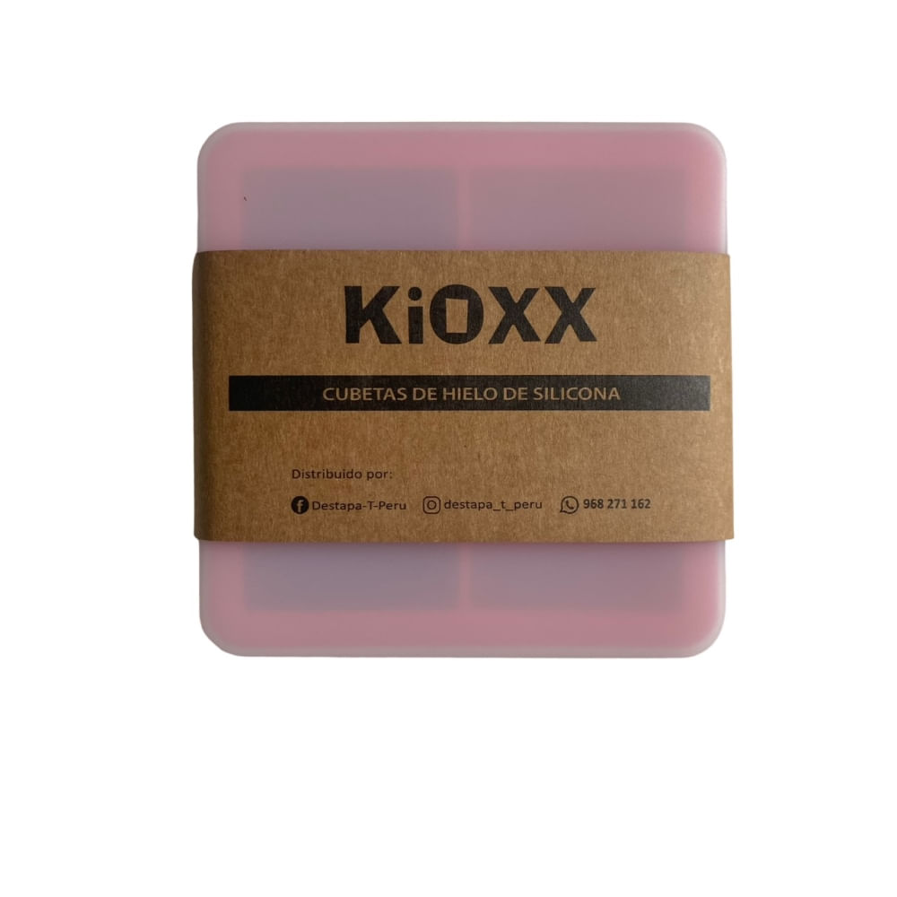 Cubeta de Hielo de Silicona 4 Cavidades KiOXX Rojo