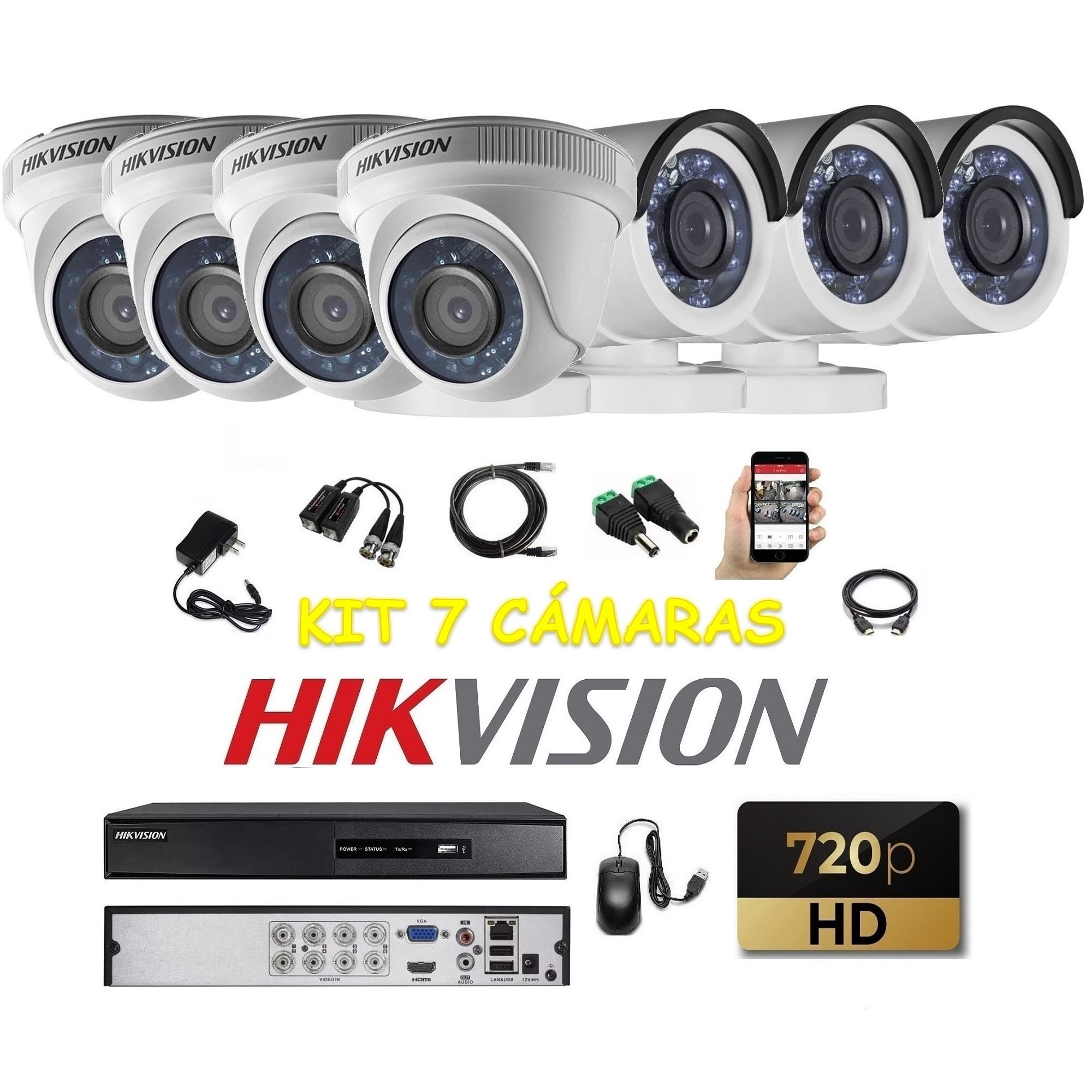 kit 7 Cámaras Seguridad HD Hikvision