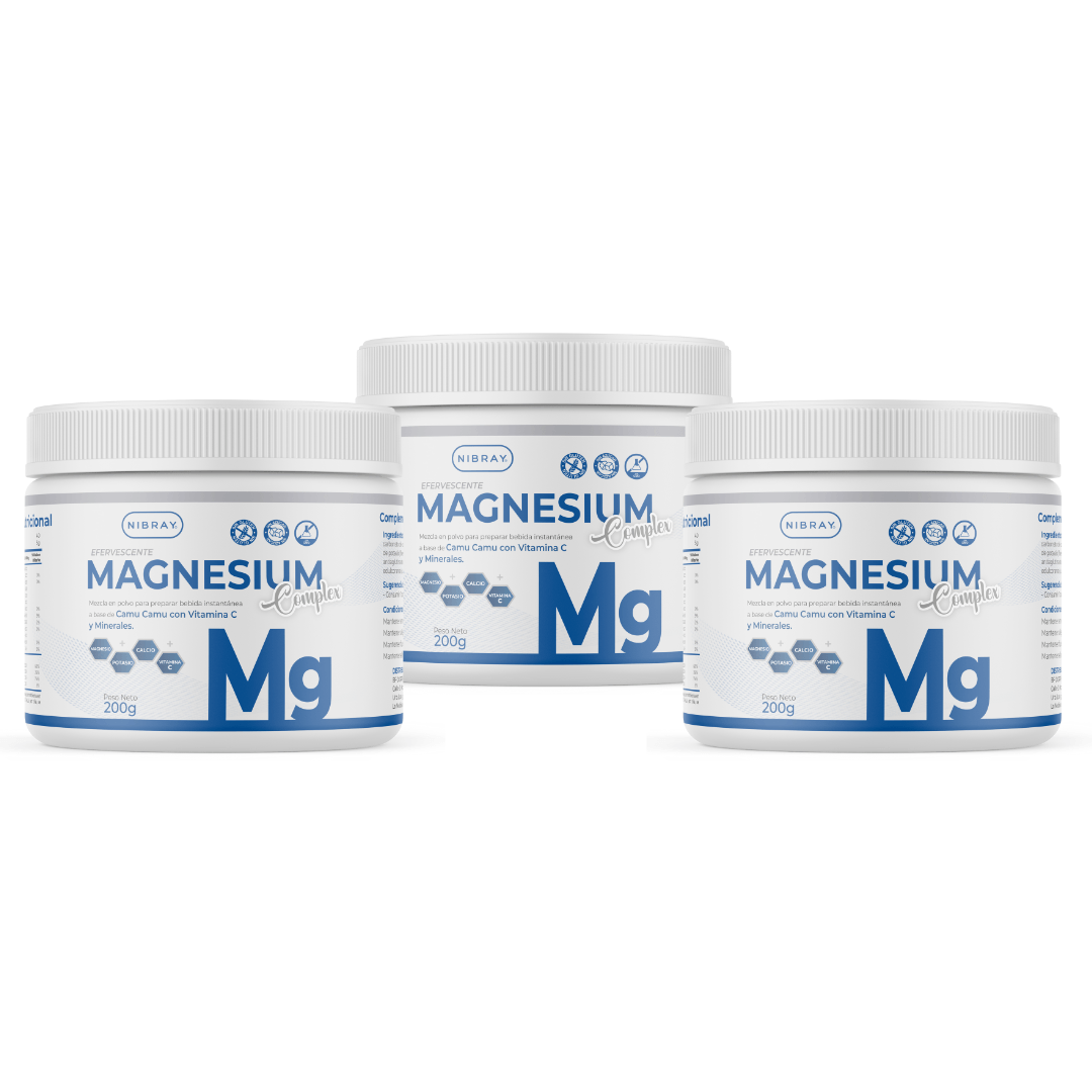 Pack 3x2 Cloruro de Magnesio Potasio Calcio y Vitamina C Magnesium Complex