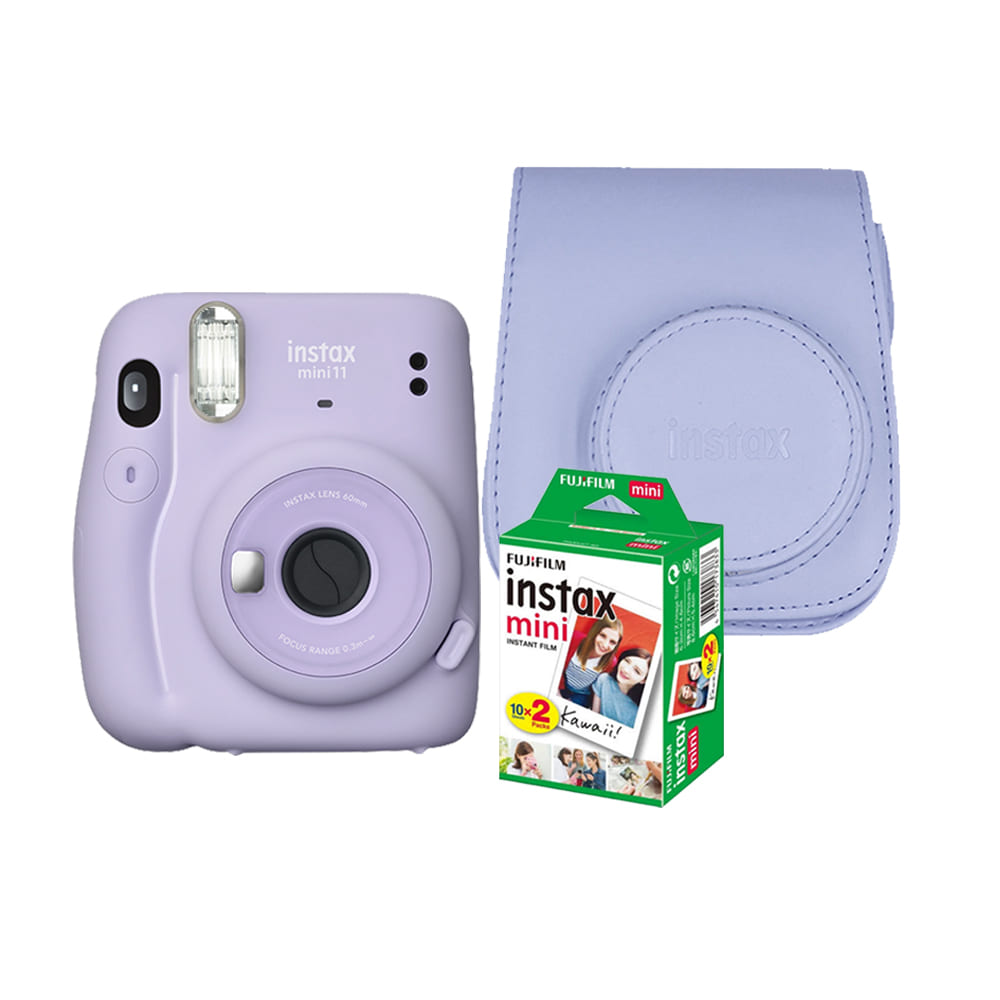 Camara Fujifilm Instax Mini 11 Lila+Pack de Peliculax20+Estuche Lila