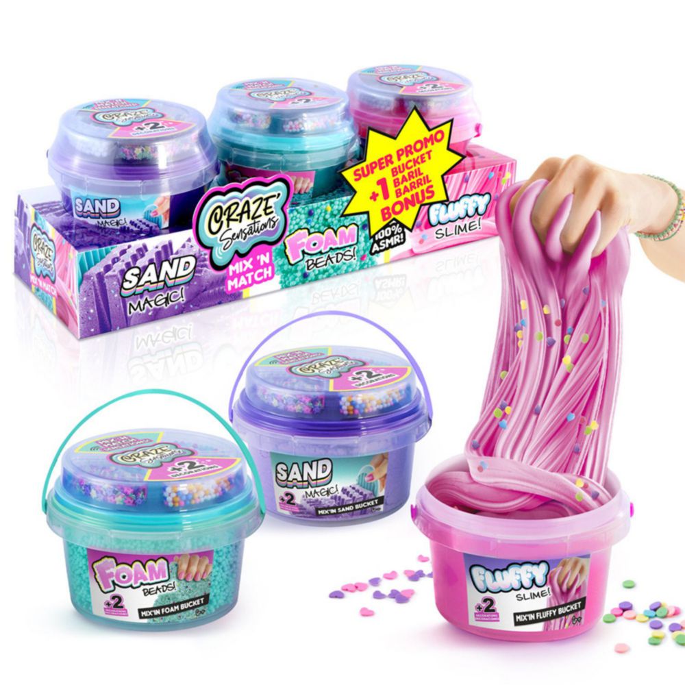 Slime Canal Toys Pack De 3 Baldes Craze Sensations Bucket