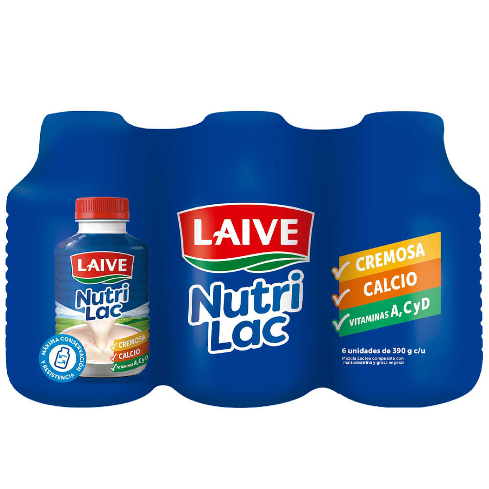 Mezcla Láctea LAIVE Nutrilac Botella 390g Paquete 6un
