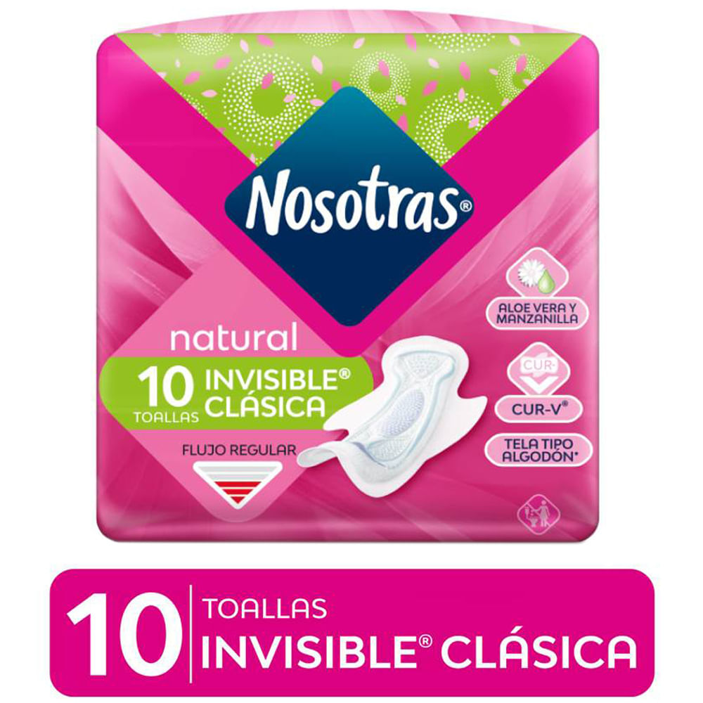 Toallas Higiénicas NOSOTRAS Invisible Clásica Paquete 10un