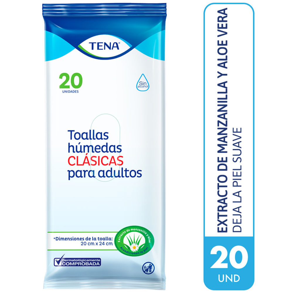 Toallas Húmedas para Adultos TENA Clásicas Paquete 20un