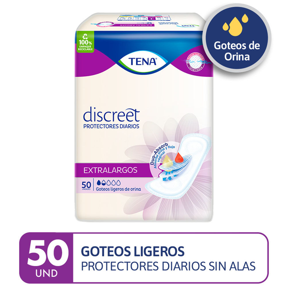 Protectores TENA Discreet Extralargo Paquete 50un