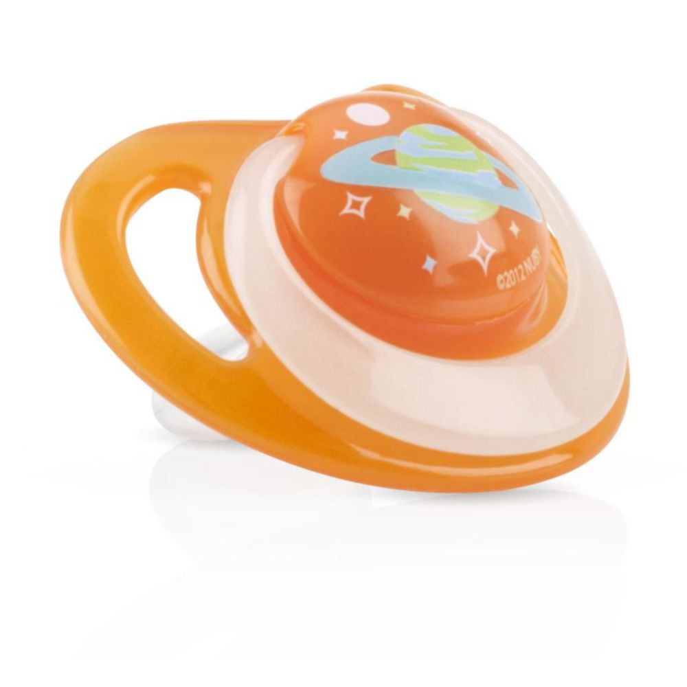 Chupón Para Bebé Nuby Ortho Glow In The Dark Naranja