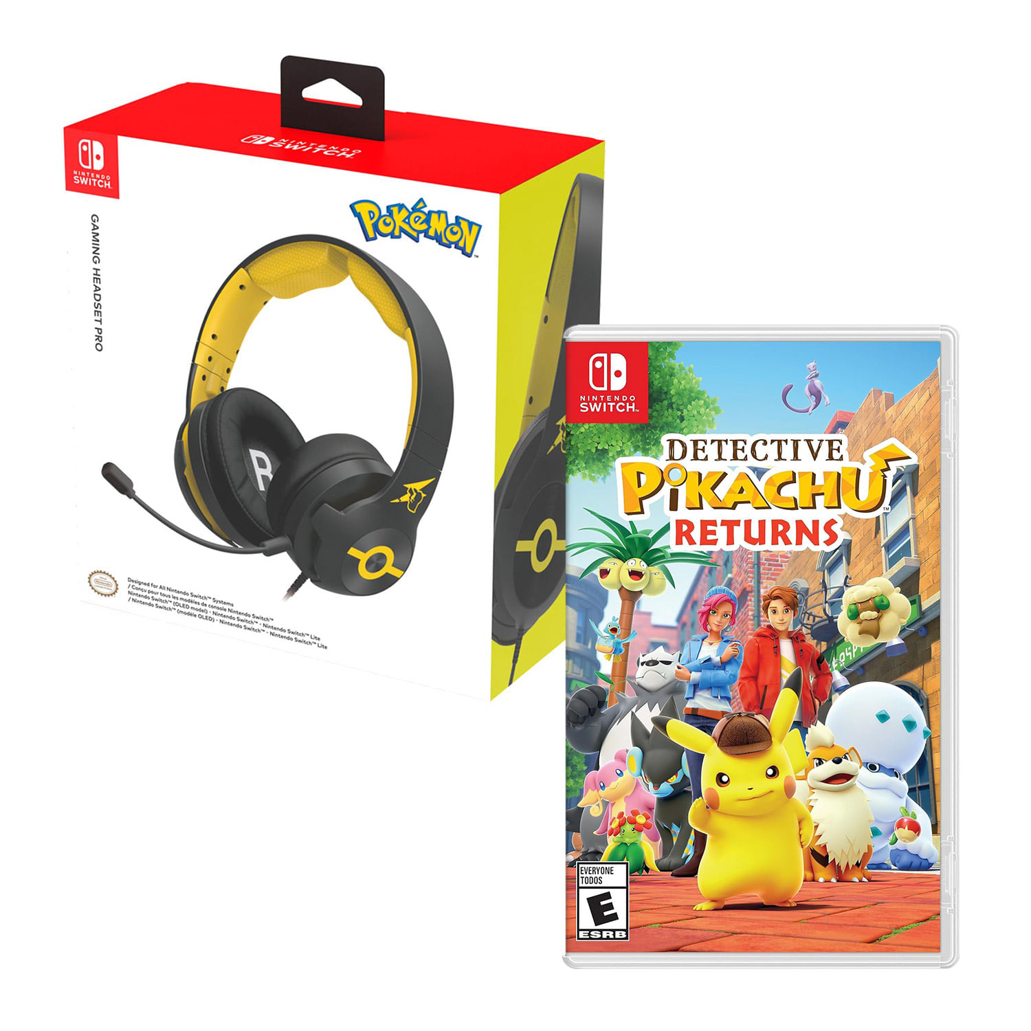Detective Pikachu Returns + Audifono Gamer Pro Pokemon Pikachu Cool Nintendo Switch