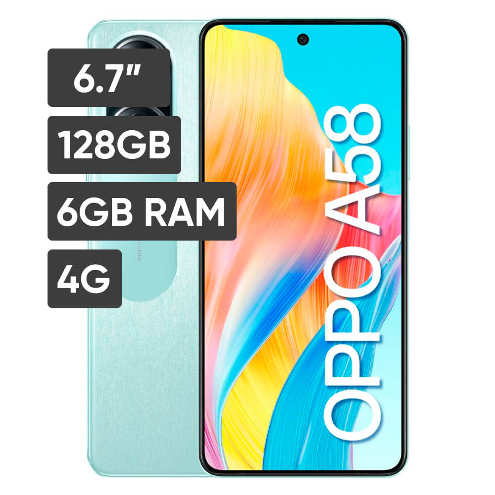 Smartphone OPPO A58 6.7" 6GB 128GB 50MP + 2MP Verde