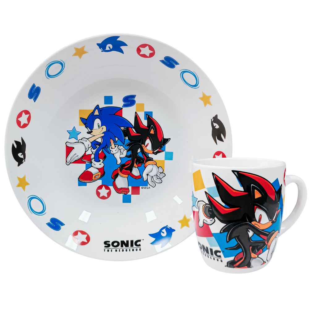 Set de Vajilla Ceramica Taza + Plato Sonic