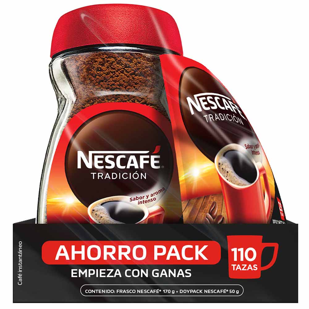 Ahorro Pack Café NESCAFÉ Tradición Frasco 170g + Café NESCAFÉ Doypack 50g