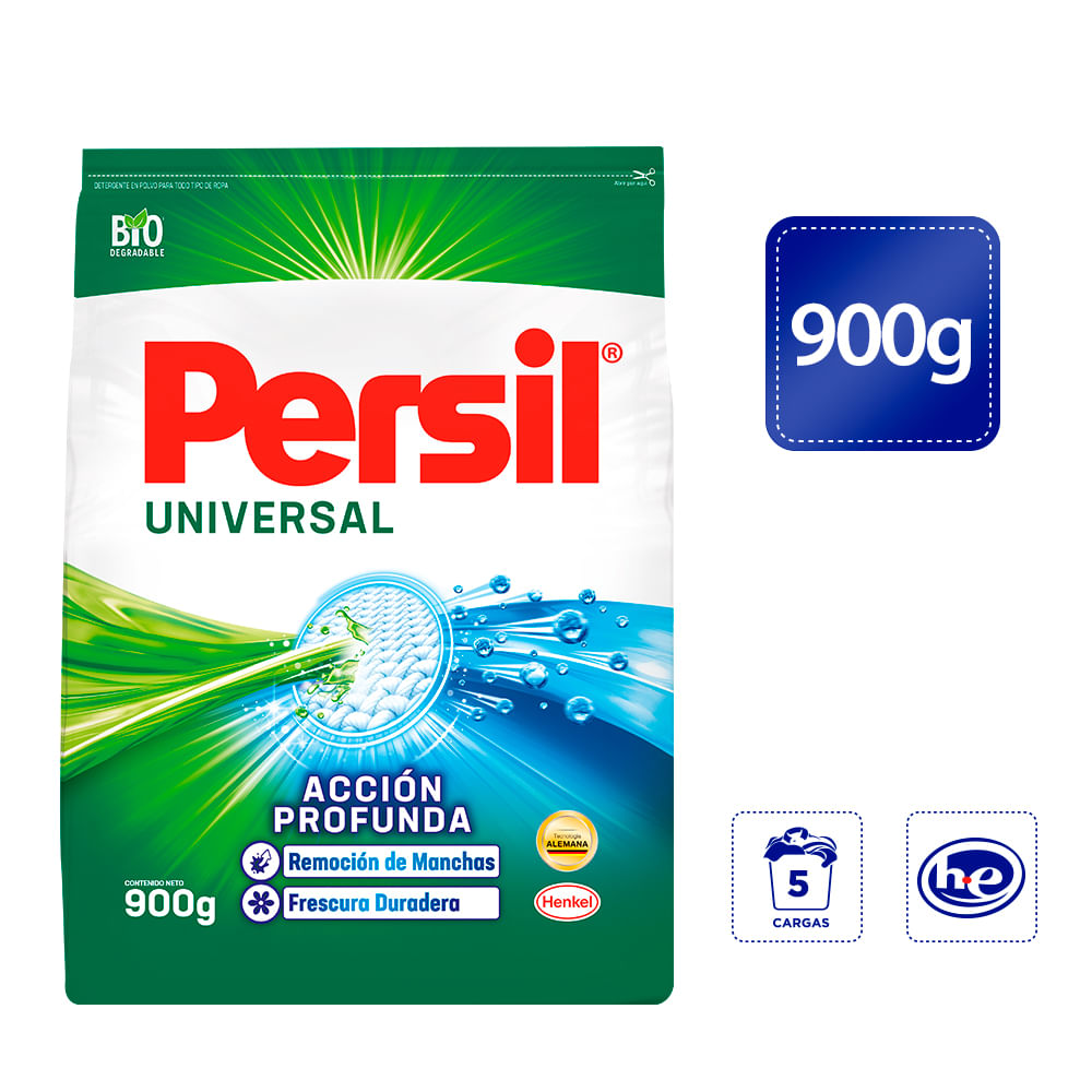 Detergente en Polvo PERSIL Universal Bolsa 900g