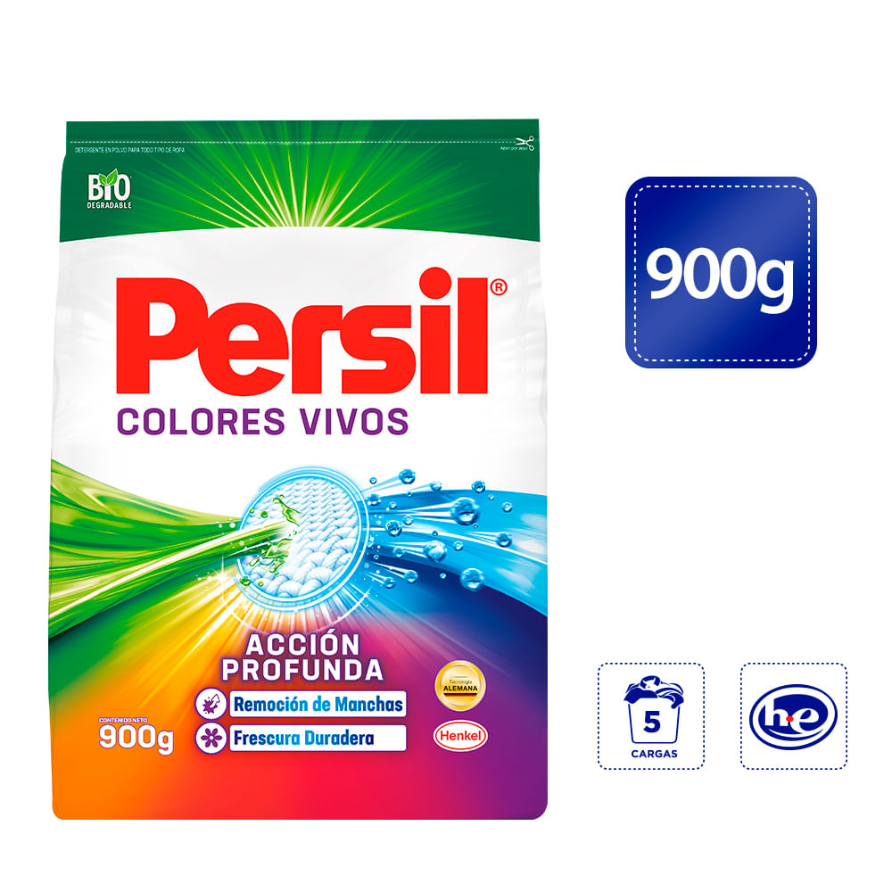 Detergente en Polvo PERSIL Color Bolsa 900g