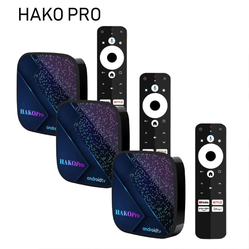 TV Box Hako Pro Android TV 4K S905Y4 Ultra HD Pack x 3 UN