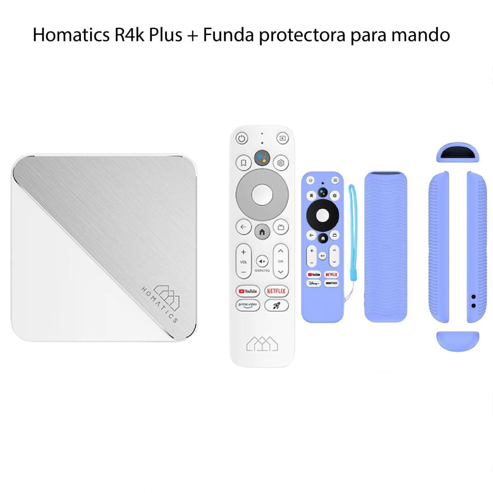 Homatics Box R4K Android Tv 11 + Funda Celeste PROTEC