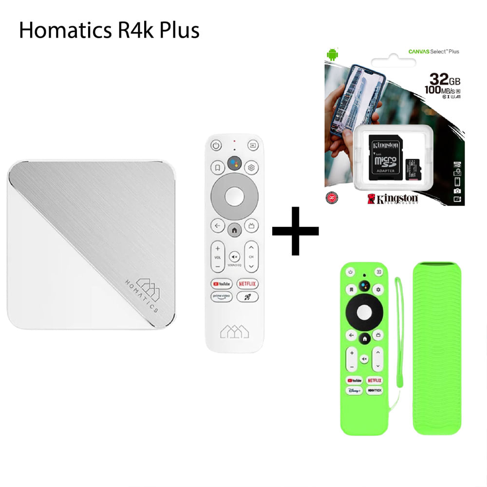 Homatics Box R 4k Android Tv 11 + Funda Verde PROTEC + MEM 32G